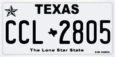 TX license plate CCL2805
