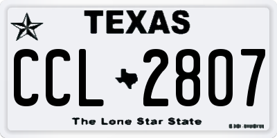 TX license plate CCL2807