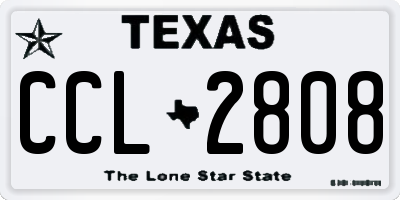 TX license plate CCL2808