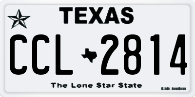 TX license plate CCL2814