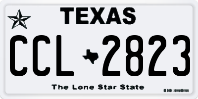 TX license plate CCL2823