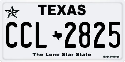 TX license plate CCL2825