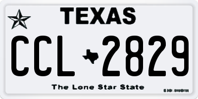 TX license plate CCL2829