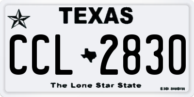 TX license plate CCL2830