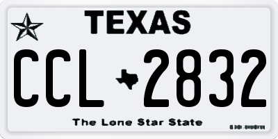 TX license plate CCL2832