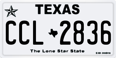 TX license plate CCL2836