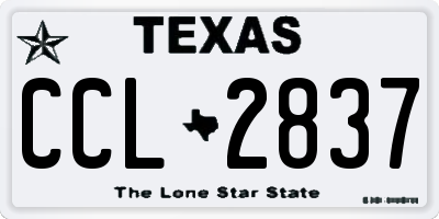 TX license plate CCL2837