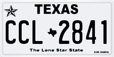 TX license plate CCL2841