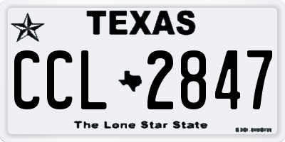 TX license plate CCL2847