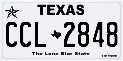 TX license plate CCL2848