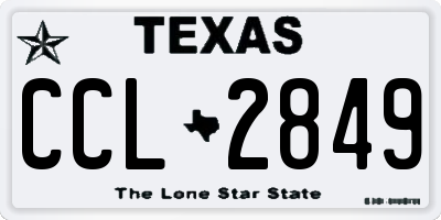TX license plate CCL2849