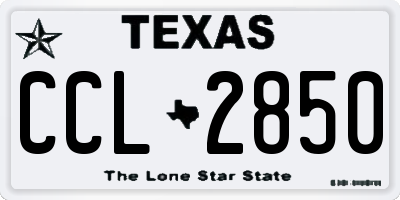TX license plate CCL2850
