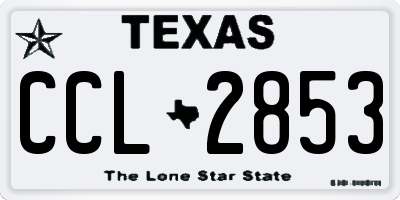 TX license plate CCL2853