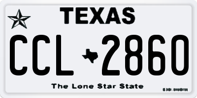 TX license plate CCL2860