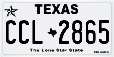 TX license plate CCL2865
