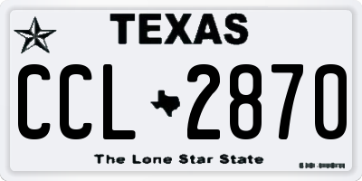 TX license plate CCL2870