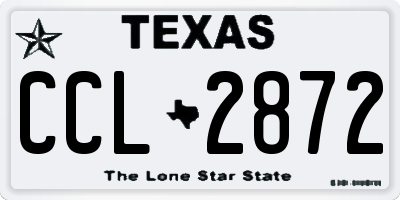 TX license plate CCL2872