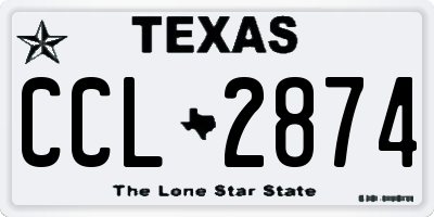 TX license plate CCL2874