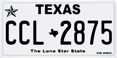TX license plate CCL2875