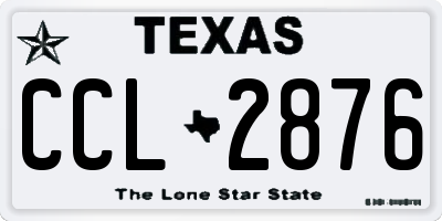 TX license plate CCL2876