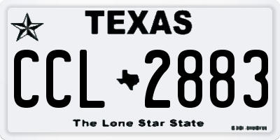 TX license plate CCL2883