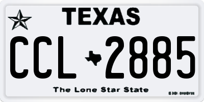 TX license plate CCL2885