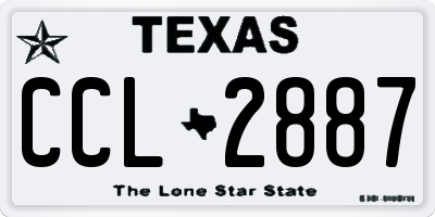 TX license plate CCL2887