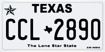 TX license plate CCL2890