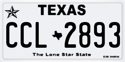 TX license plate CCL2893