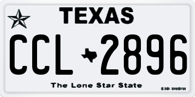 TX license plate CCL2896