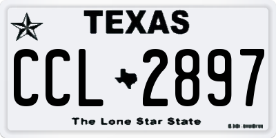 TX license plate CCL2897