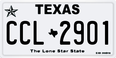 TX license plate CCL2901