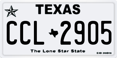 TX license plate CCL2905
