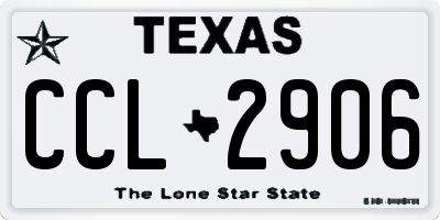 TX license plate CCL2906
