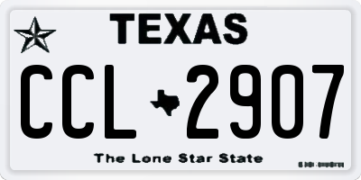 TX license plate CCL2907