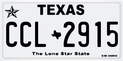 TX license plate CCL2915
