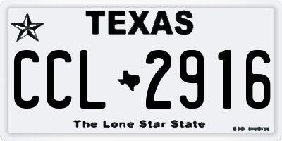TX license plate CCL2916