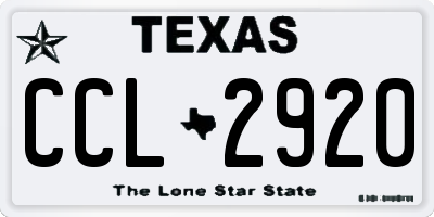 TX license plate CCL2920