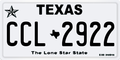 TX license plate CCL2922