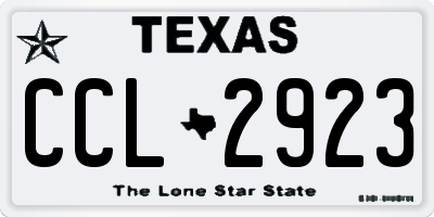 TX license plate CCL2923