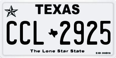 TX license plate CCL2925
