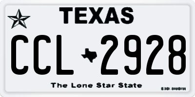 TX license plate CCL2928