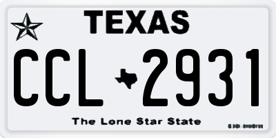 TX license plate CCL2931