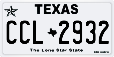 TX license plate CCL2932
