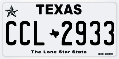 TX license plate CCL2933