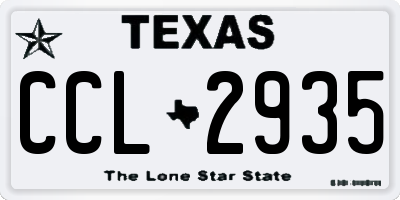 TX license plate CCL2935