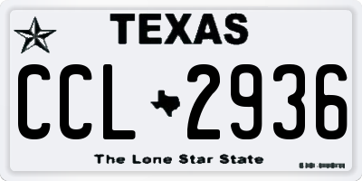TX license plate CCL2936