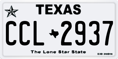 TX license plate CCL2937