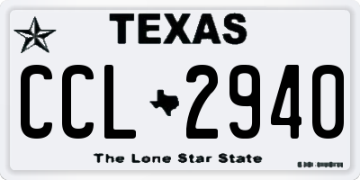 TX license plate CCL2940