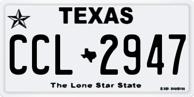 TX license plate CCL2947